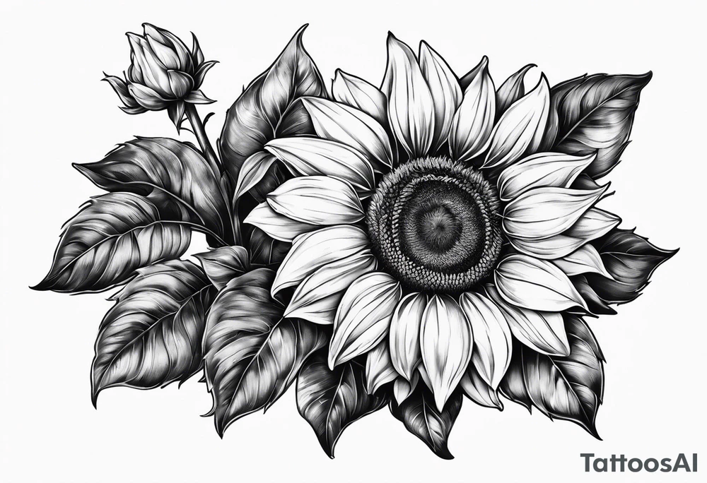 Sunflower sleeve tattoo idea
