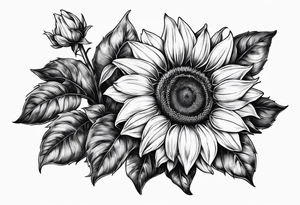 Sunflower sleeve tattoo idea