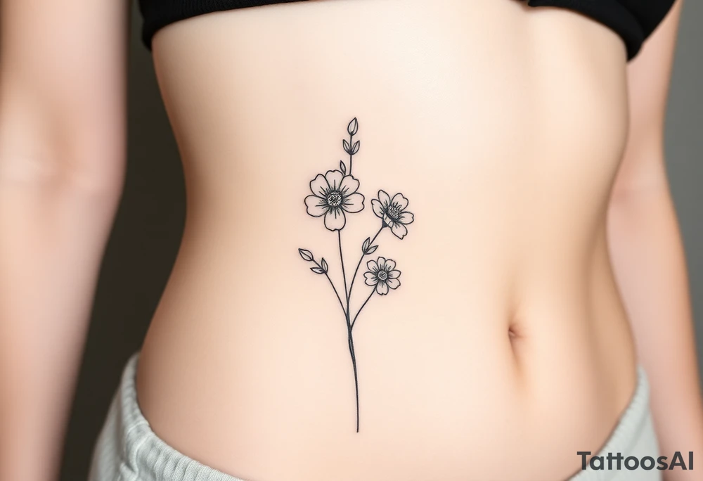 both january birth flowers that are dainty and fine line and small tattoo idea