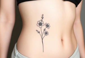 both january birth flowers that are dainty and fine line and small tattoo idea