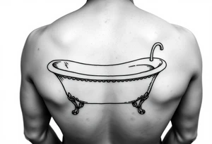 clawfoot bathtub with visible bathroom floor and light on the floor tattoo idea