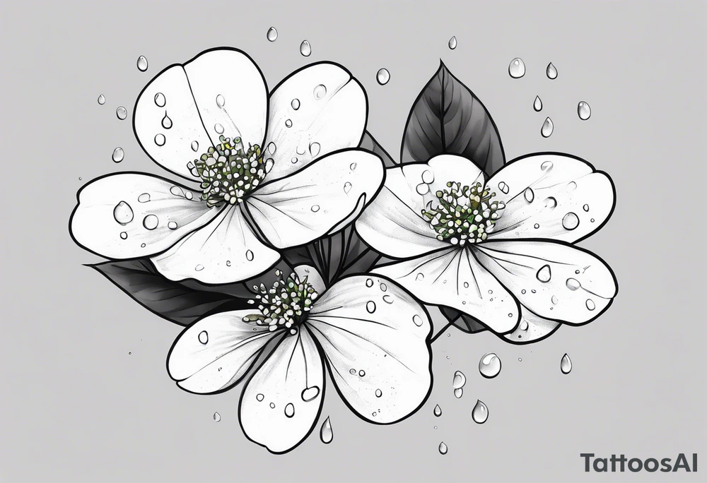diphylleia grayi with water droplets tattoo idea