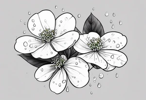 diphylleia grayi with water droplets tattoo idea