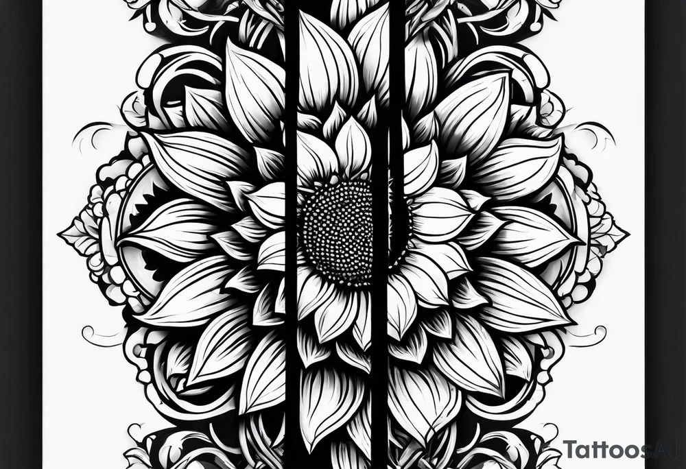 Sunflower chain tattoo idea