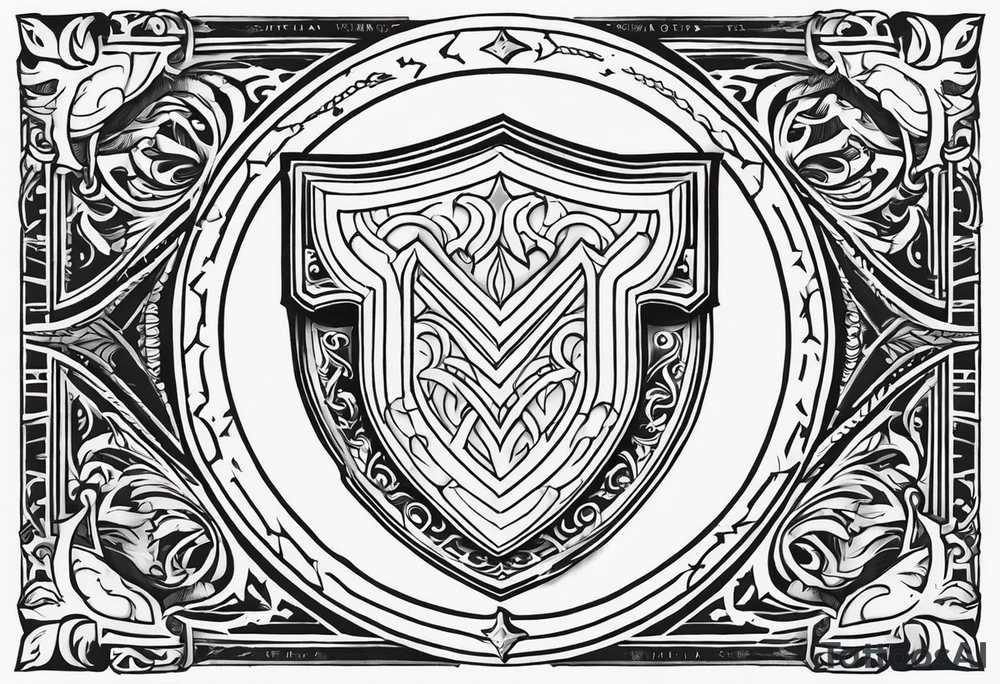 Valhalla sword shield steps tattoo idea