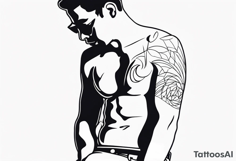 Men outline tattoo idea