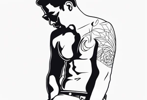 Men outline tattoo idea
