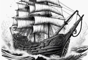 Kraken breaking boat. tattoo idea