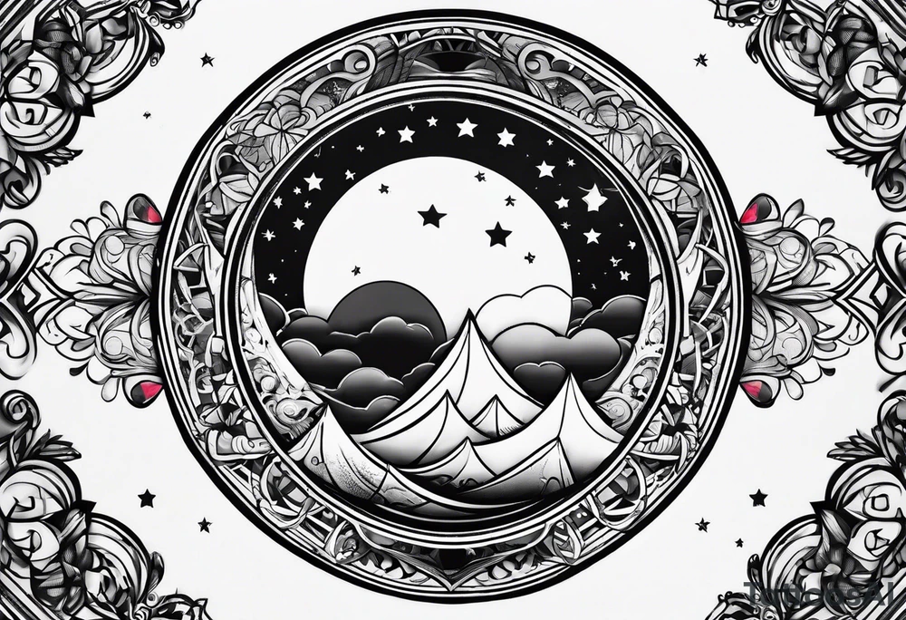 Stars moon tattoo idea