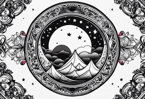 Stars moon tattoo idea