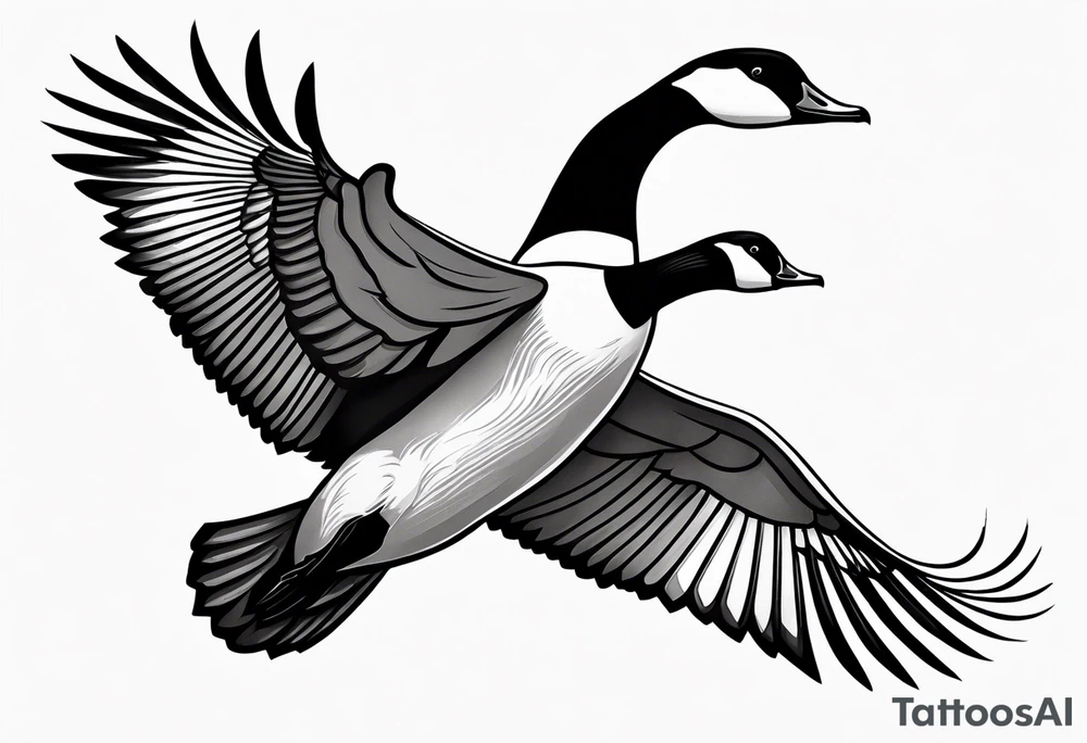 flying canadian goose tattoo idea