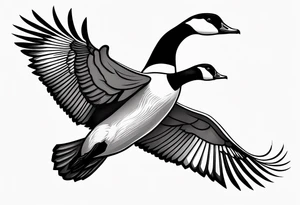 flying canadian goose tattoo idea