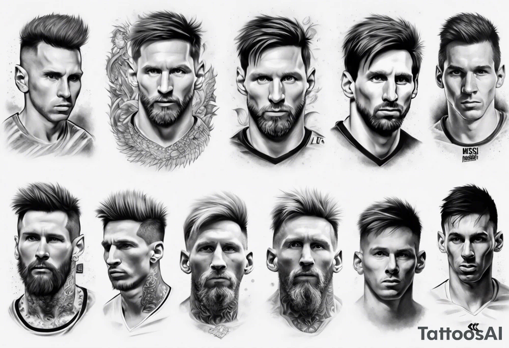 Icons portraits 
ARM SLEEVE 
REALISTIC
messi tattoo idea