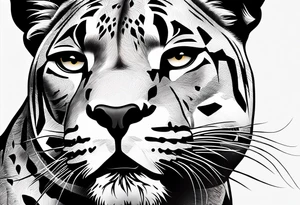 Black minimalist tattoo of a panther tattoo idea