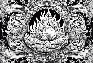 Water and flames tattoo idea