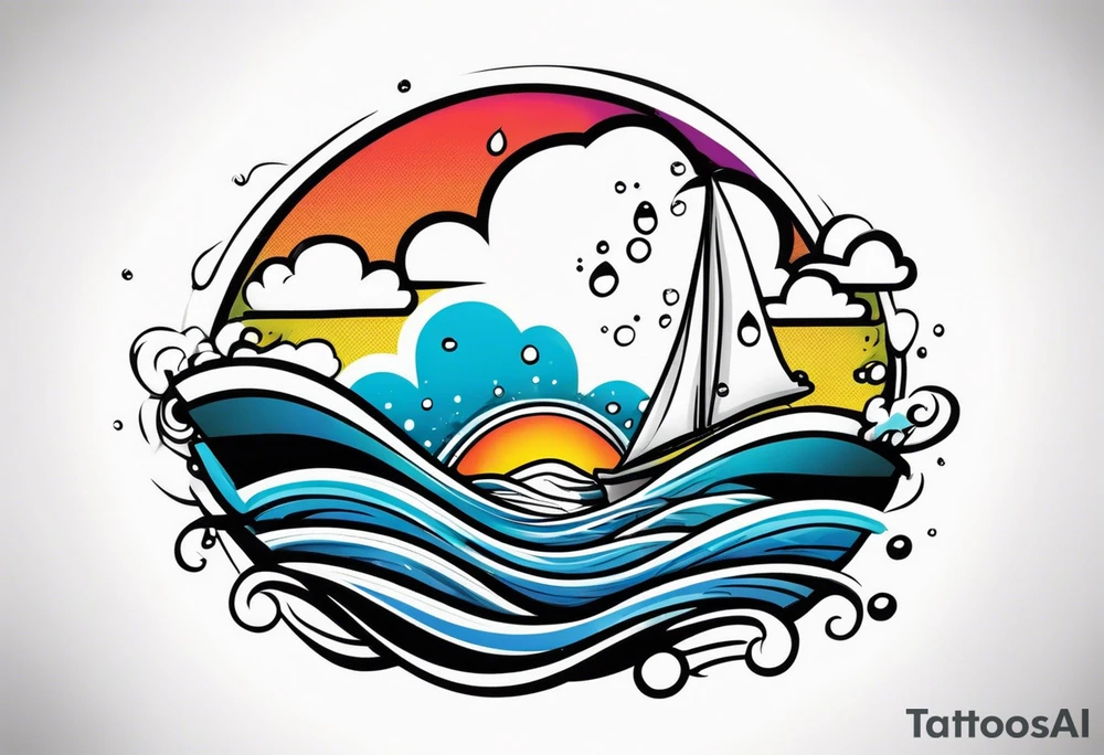 water drop falling into ocean tattoo idea