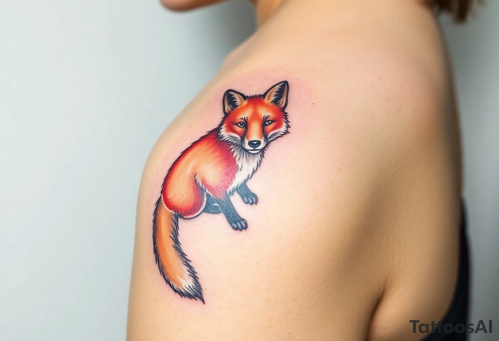 adult fox tattoo idea