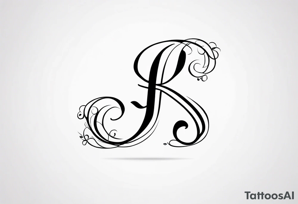 J and R initials cute and small and swirly lowercase simple tattoo idea