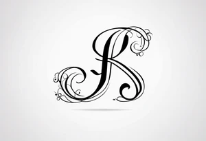 J and R initials cute and small and swirly lowercase simple tattoo idea