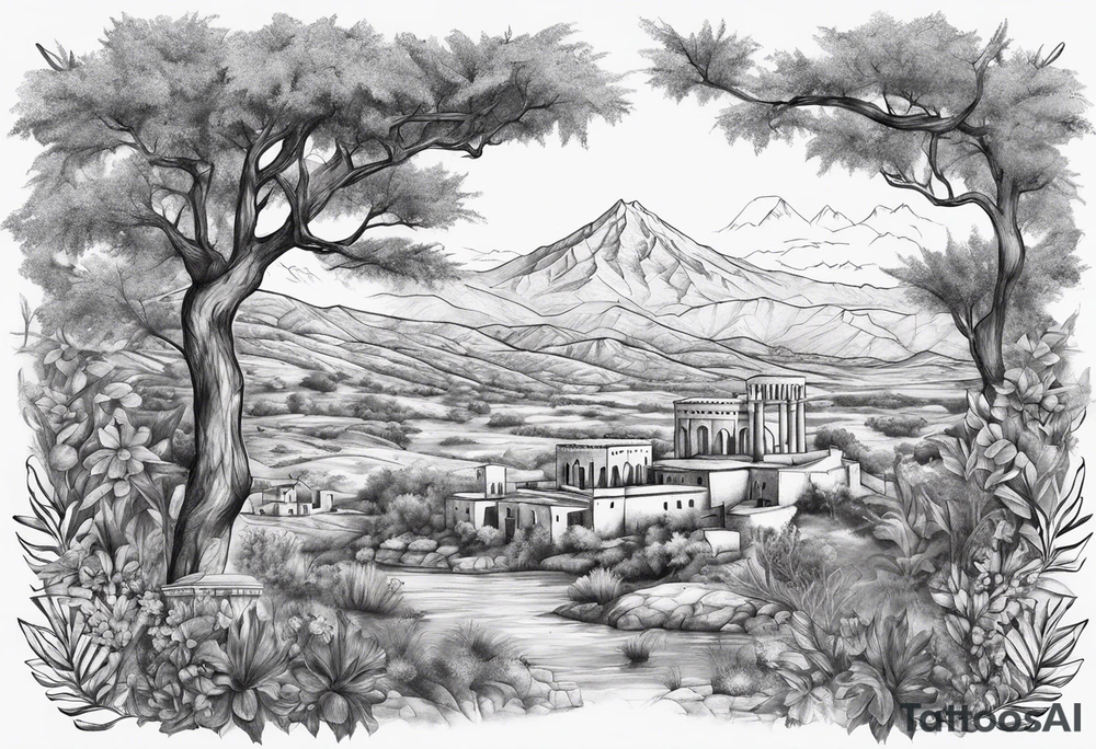 northern Cypriot history and landmarks tattoo idea