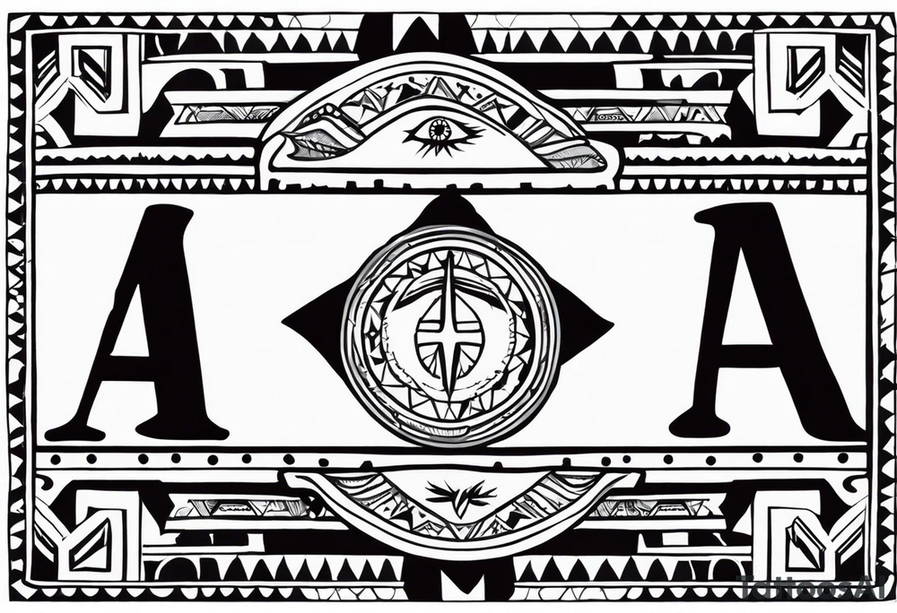 Arm band Comanche native symbols with Aquarius theme tattoo idea