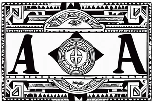 Arm band Comanche native symbols with Aquarius theme tattoo idea