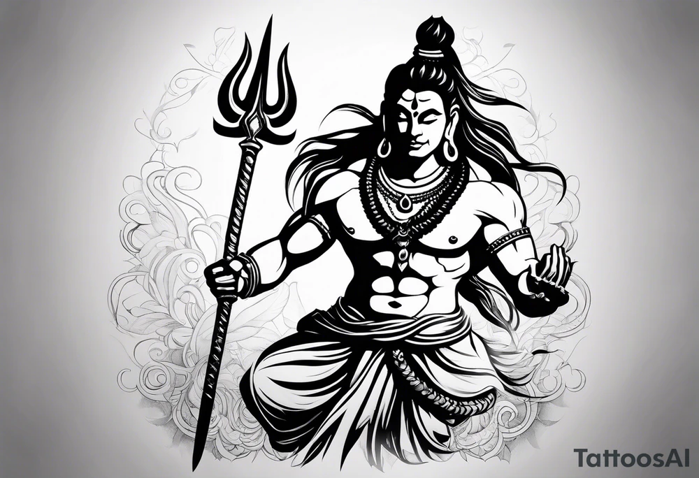 shiva in warrior pose tattoo idea