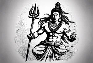 shiva in warrior pose tattoo idea