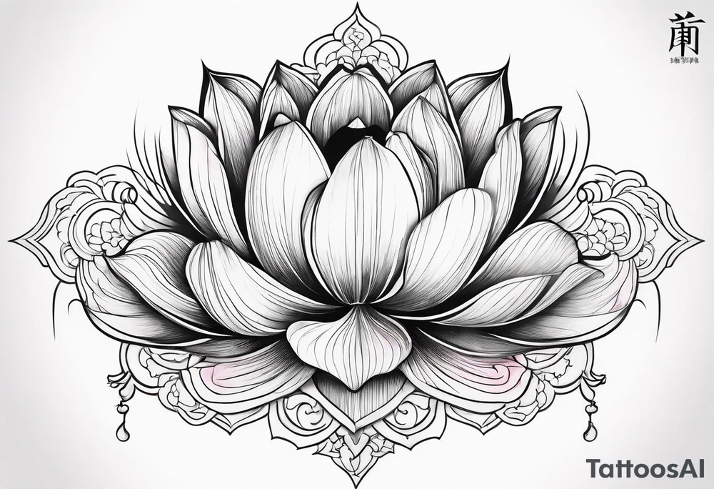 lotus and tulip combined tattoo idea