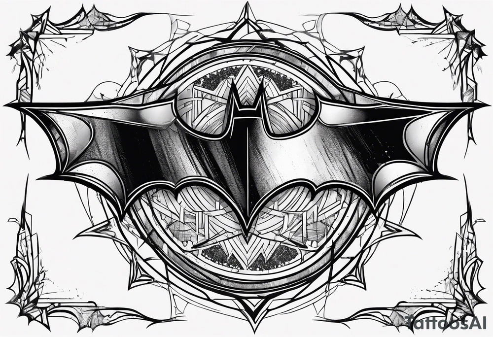 New batman symbol, grunge, sketchy tattoo idea