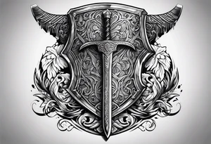 Valhalla sword shield  axe tattoo idea