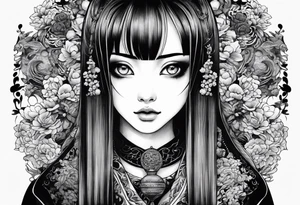 Tomie junji ito manga style tattoo idea
