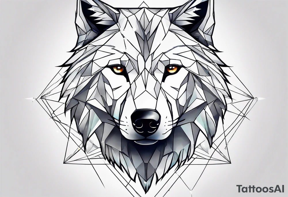 Constellation, two animal wolf, géométric tattoo idea