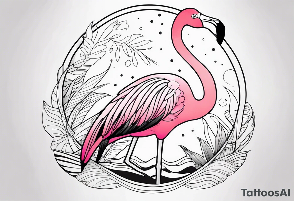 cute flamingo tattoo idea