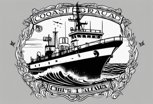 Coast Guard rescue near alcatraz with radio waves tattoo idea