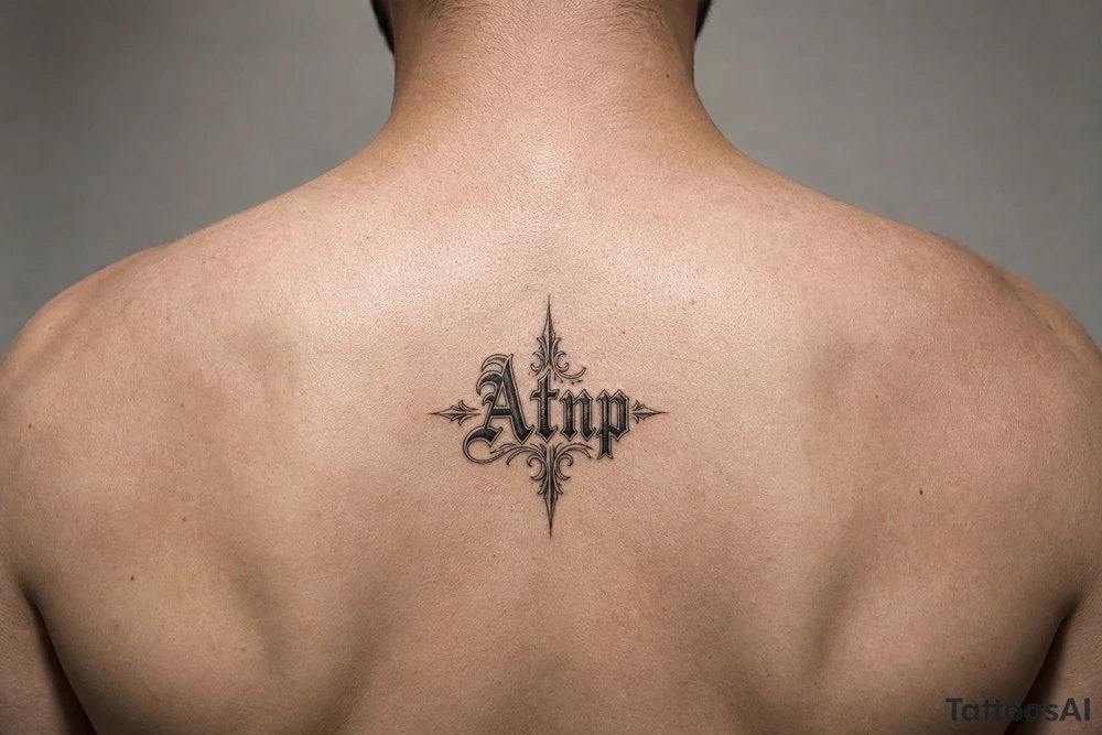 Atnp in old English calligraphy tattoo idea