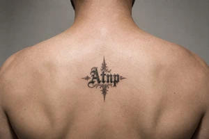 Atnp in old English calligraphy tattoo idea