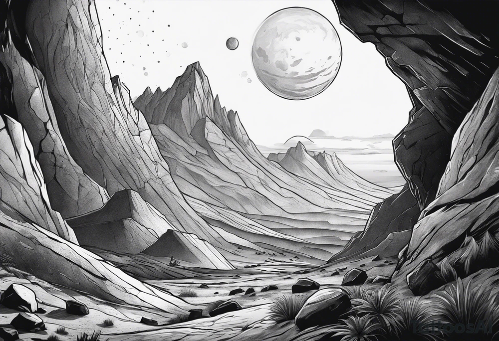 Mars landscape tattoo idea