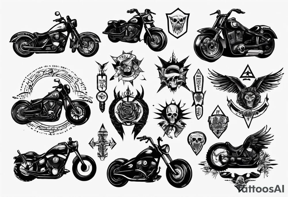sexy biker company design tattoo idea