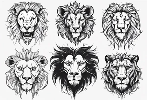half lion face half human tattoo idea