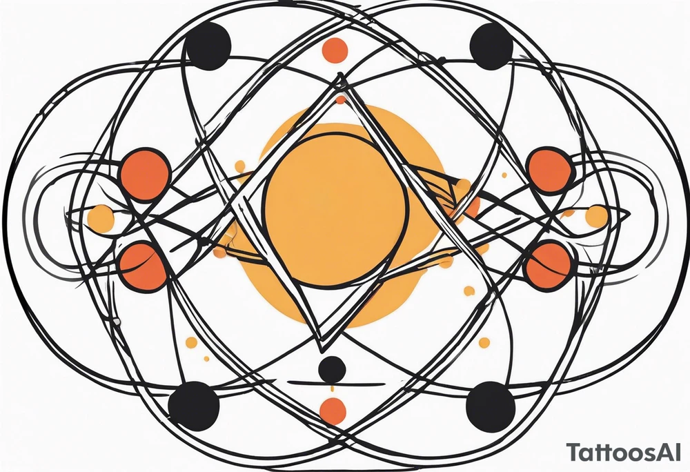 armband tattoo, masculine, narrow, horizontal with quantum bound atoms pattern tattoo idea