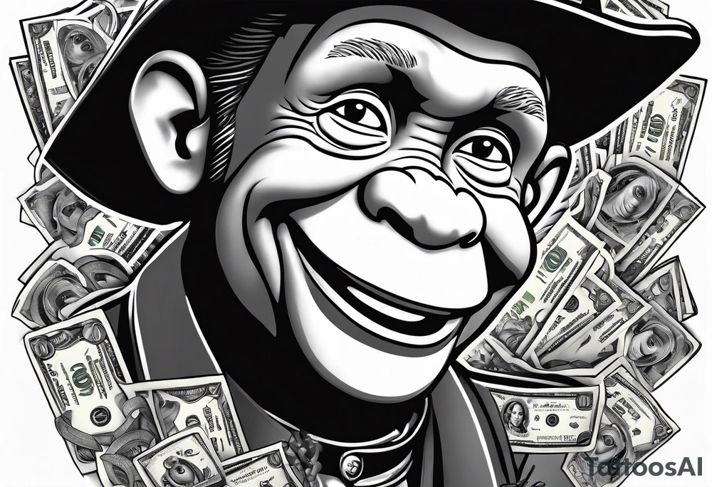 Curious George hustler money tattoo idea