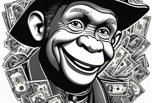 Curious George hustler money tattoo idea