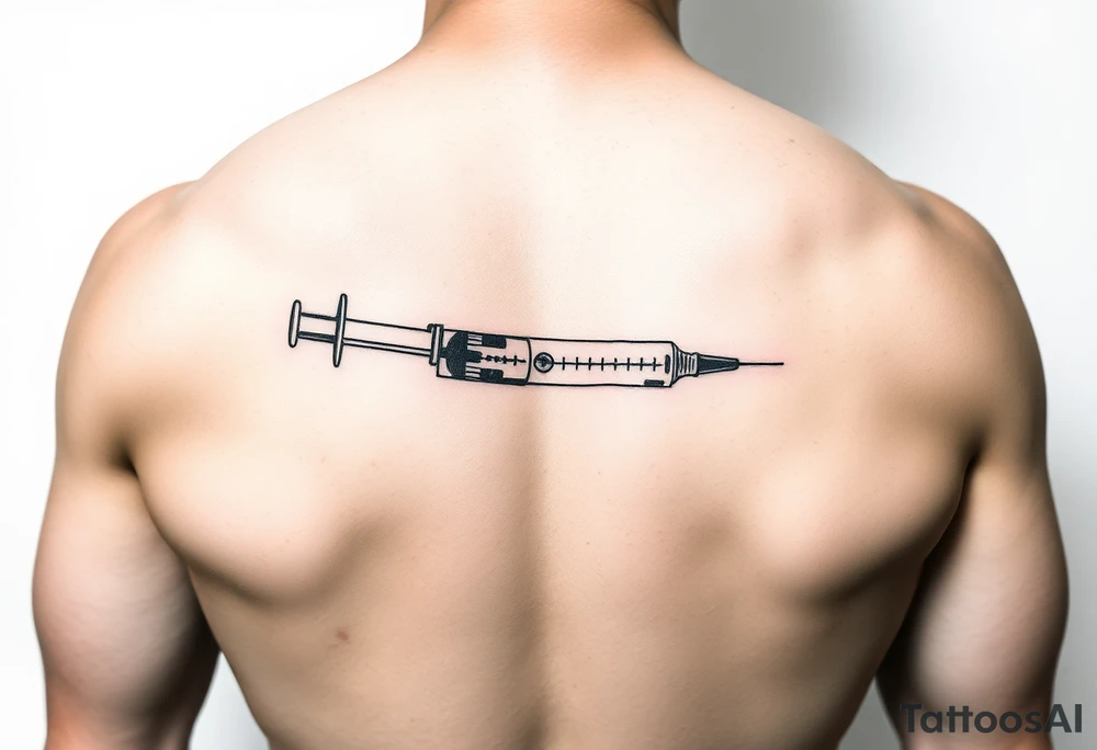 Testosterone injection site tattoo idea