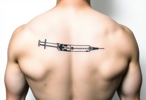 Testosterone injection site tattoo idea