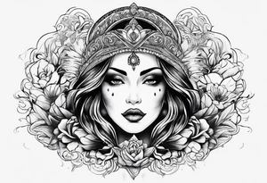 Resurrection Beautiful woman from death to inner peace and self-love tattoo idea