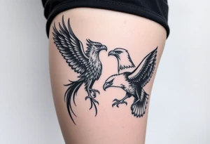 phoenix and eagle tattoo idea