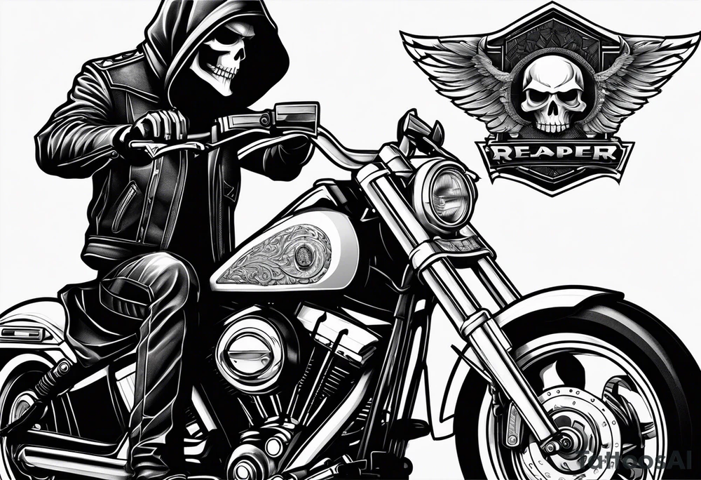 Reaper Harley-Davidson tattoo idea