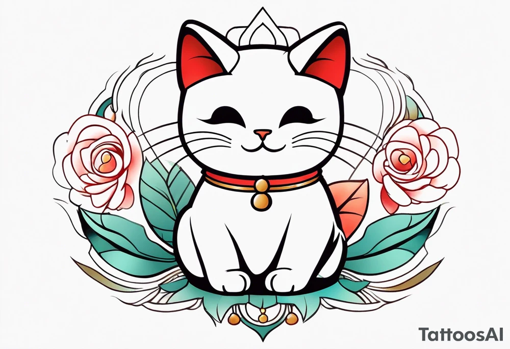 Lucky cat tattoo idea