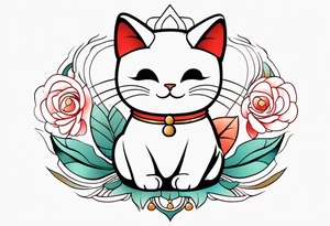 Lucky cat tattoo idea